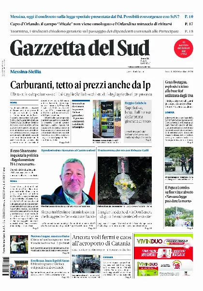 Prima pagina Gazzetta del Sud