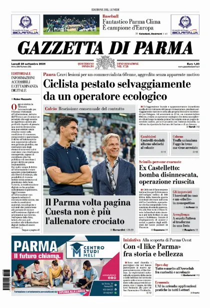 Prima pagina Gazzetta di Parma