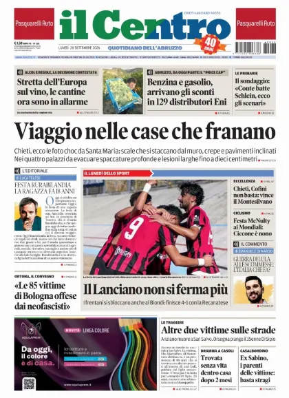 Prima pagina Il Centro | Chieti