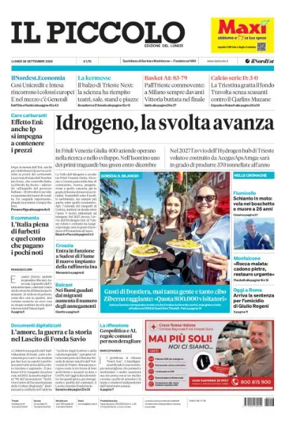 Prima pagina Il Piccolo | Gorizia e Monfalcone