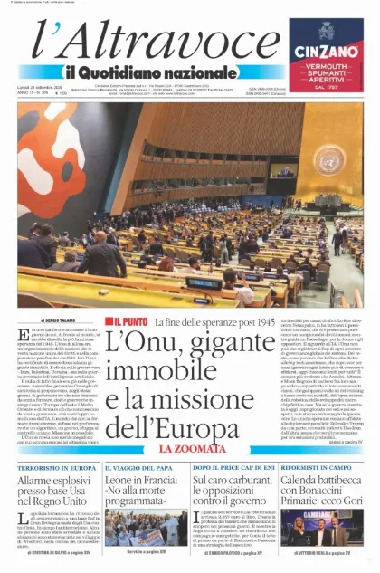 Prima pagina Il Quotidiano del Sud | L'Altravoce