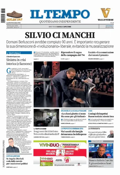 Prima pagina Il Tempo