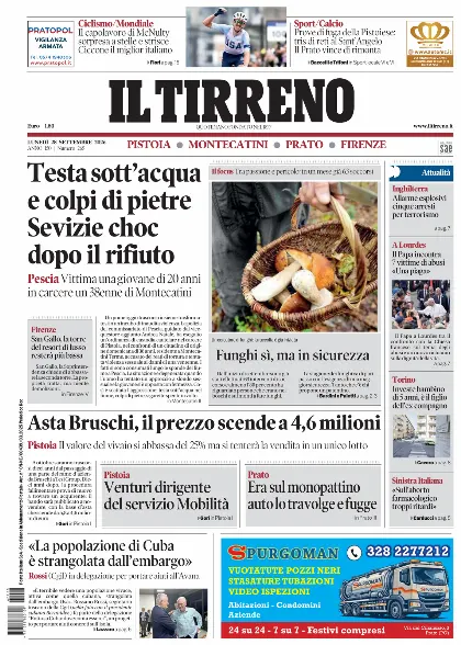 Prima pagina Il Tirreno