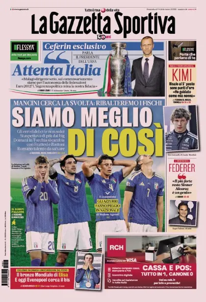 Prima pagina La Gazzetta dello Sport
