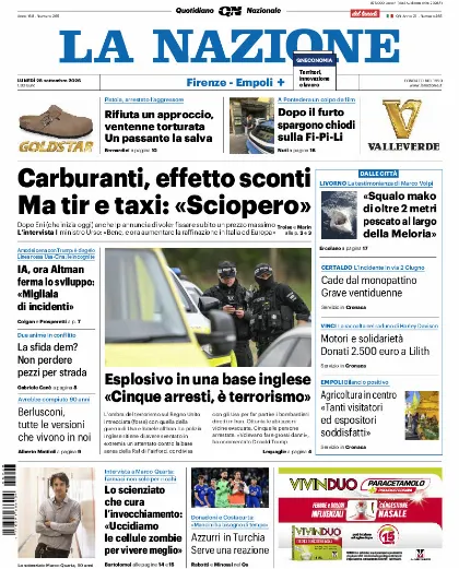 Prima pagina La Nazione