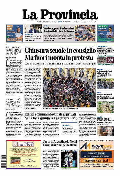 Prima pagina La Provincia