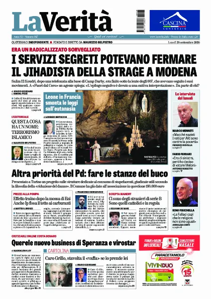 Prima pagina La Verita