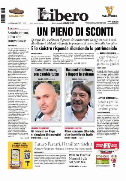 Prima pagina Libero
