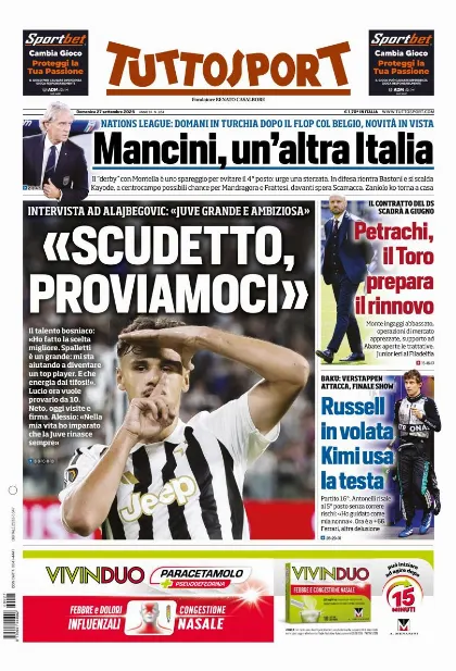 Prima pagina Tuttosport