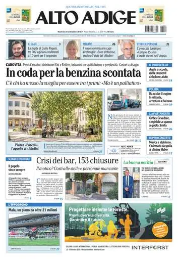 Prima pagina Alto Adige