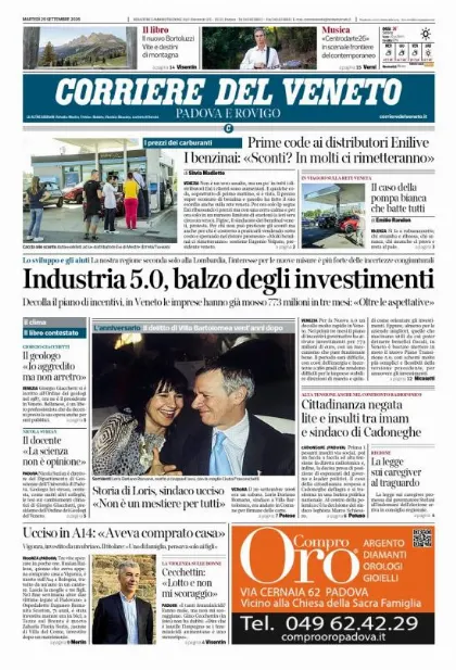 Prima pagina Corriere del Veneto | Padova e Rovigo