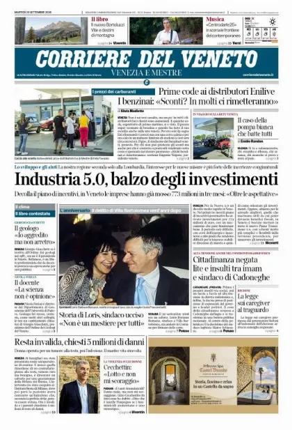 Prima pagina Corriere del Veneto | Venezia e Mestre