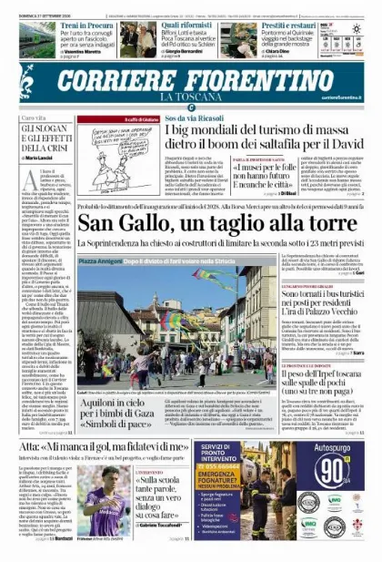Prima pagina Corriere Fiorentino