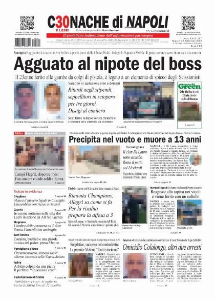 Prima pagina Cronache di Napoli