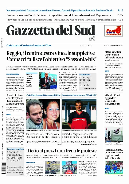 Prima pagina Gazzetta del Sud | Catanzaro