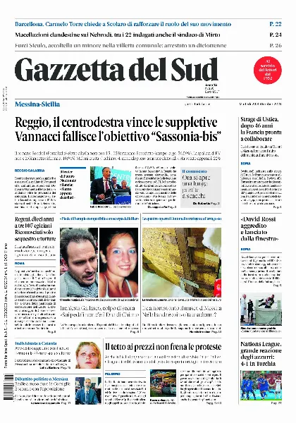 Prima pagina Gazzetta del Sud