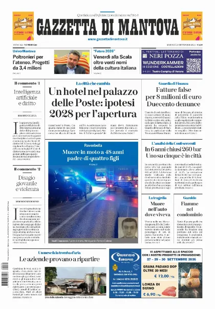Prima pagina Gazzetta di Mantova