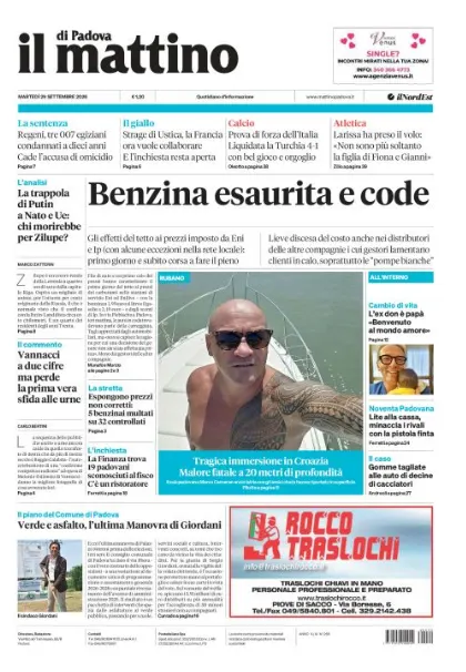 Prima pagina Il Mattino di Padova | Padova