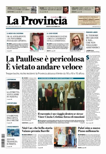 Prima pagina La Provincia | Crema