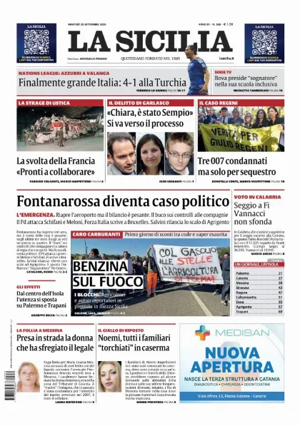 Prima pagina La Sicilia