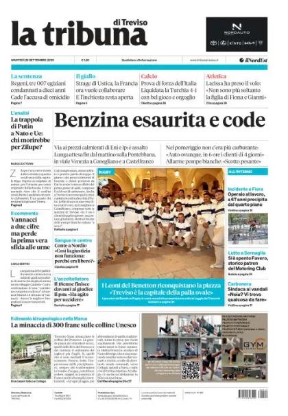 Prima pagina La Tribuna di Treviso | Treviso