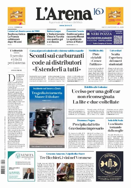 Prima pagina L'Arena