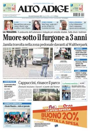 Prima pagina Alto Adige