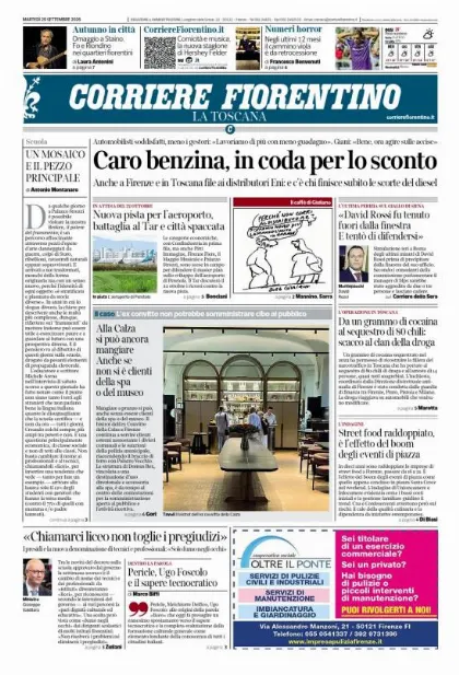 Prima pagina Corriere Fiorentino