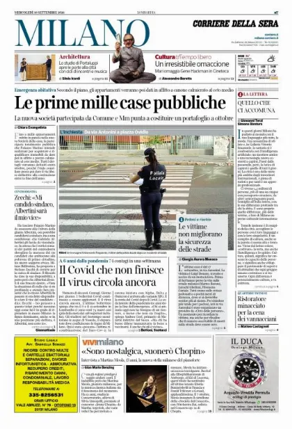 Prima pagina Corriere della Sera | Milano