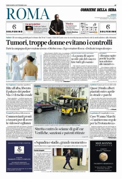 Prima pagina Corriere della Sera | Roma