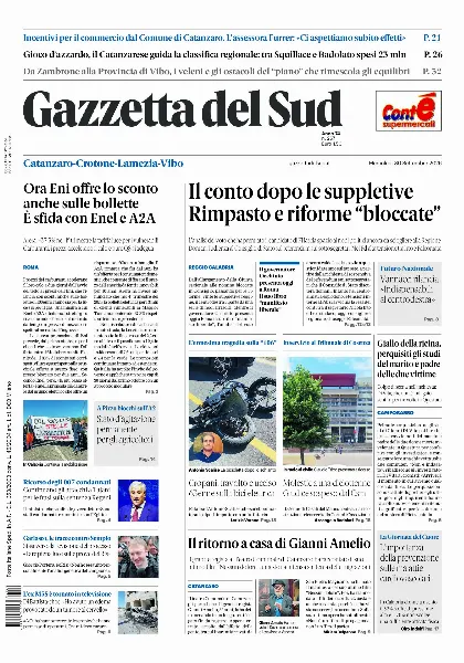 Prima pagina Gazzetta del Sud | Catanzaro
