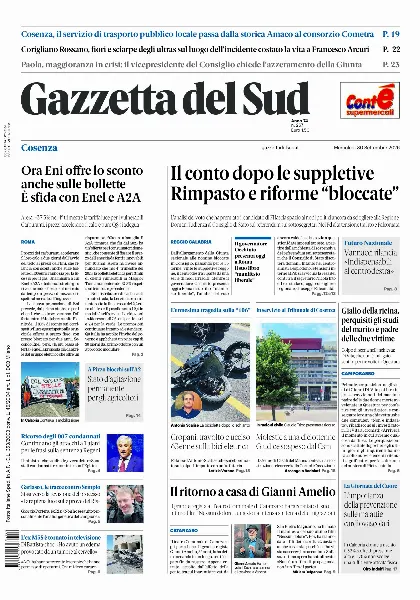 Prima pagina Gazzetta del Sud | Cosenza