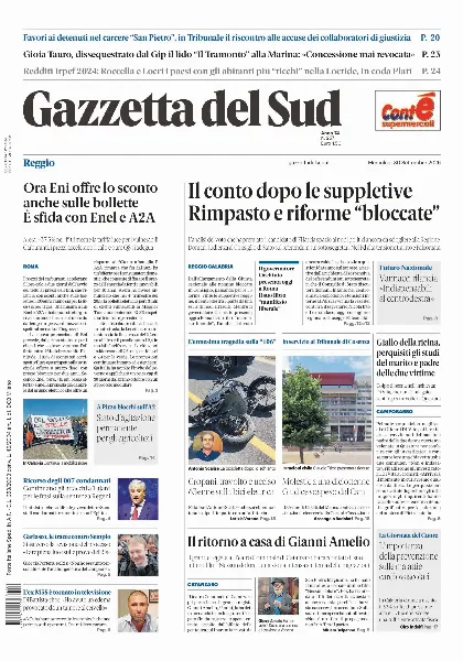 Prima pagina Gazzetta del Sud | Reggio Calabria
