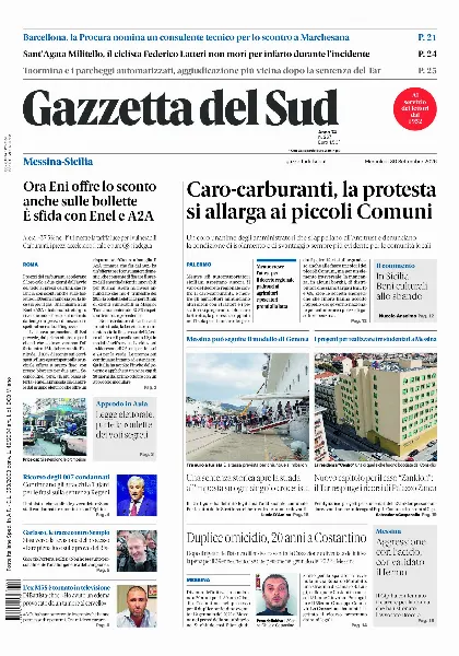 Prima pagina Gazzetta del Sud