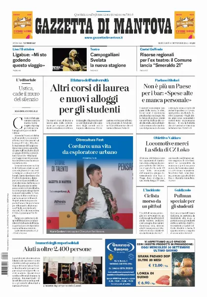 Prima pagina Gazzetta di Mantova