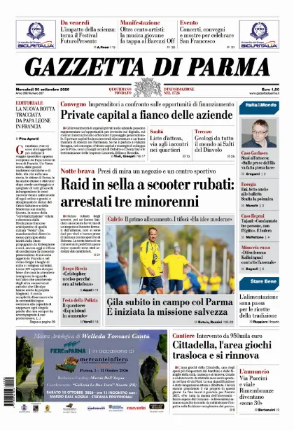 Prima pagina Gazzetta di Parma