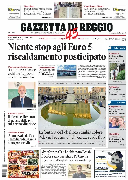 Prima pagina Gazzetta di Reggio