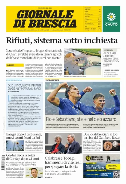 Prima pagina Giornale di Brescia