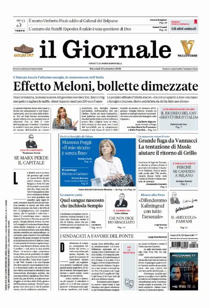 Prima pagina il Giornale