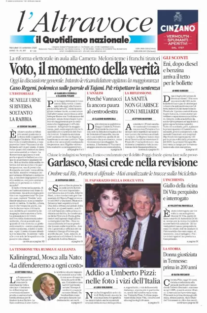 Prima pagina Il Quotidiano del Sud | L'Altravoce