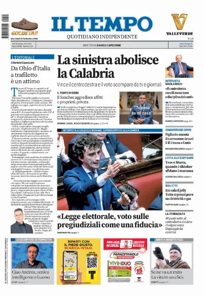 Prima pagina Il Tempo