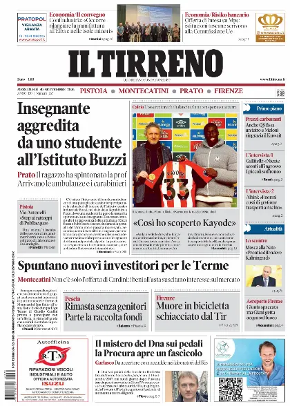 Prima pagina Il Tirreno