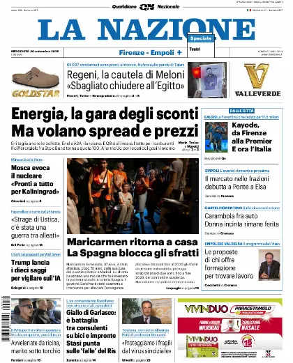 Prima pagina La Nazione
