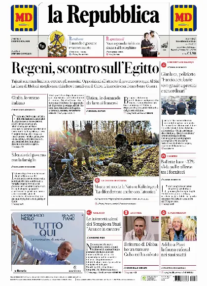 Prima pagina la Repubblica