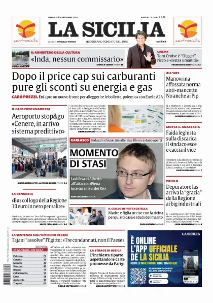 Prima pagina La Sicilia