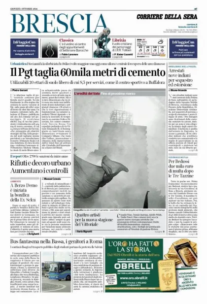 Prima pagina Corriere della Sera | Brescia