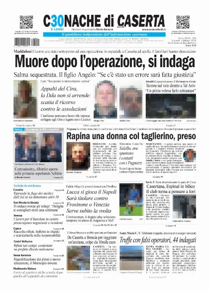 Prima pagina Cronache di Caserta
