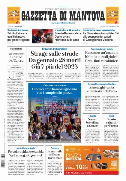 Prima pagina Gazzetta di Mantova