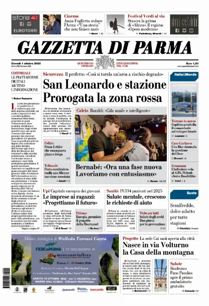 Prima pagina Gazzetta di Parma