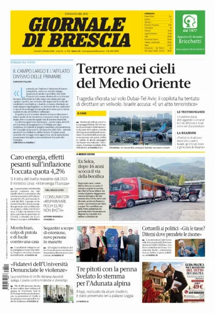 Prima pagina Giornale di Brescia